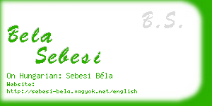 bela sebesi business card